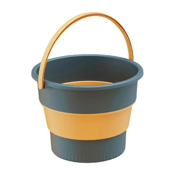 Cubo plegable, cubo ahorrador, cubo ligero y plegable para fregona para acampar. azul