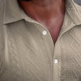 thumbnail image 6 of IROINNID Men's 2 Piece Casual Short Sleeve Button Down Shirt and Shorts Set Textured Jacquard Turndown Collar for Summer Beach Vacation, 6 of 8
