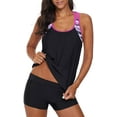 thumbnail image 3 of Haut Tankini Rehausseur à Rayures Imprimées avec Bretelles et Short pour Femmes, 3 of 6