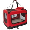 ALEKO 26X19.5X19.5" Red Large Heavy Duty Collapsible Pet Carrier Portable Pet Home Spacious Traveler Pet Bag