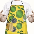 thumbnail image 2 of Green Lime Slices Yellow Pattern Apron-Garden Aprons for Women with Pockets-Cotton Linen Waterproof Kitchen Cooking Gardening Aprons Adjustable for Kitchen,Cooking,BBQ and Salon 33x27 Inch, 2 of 7