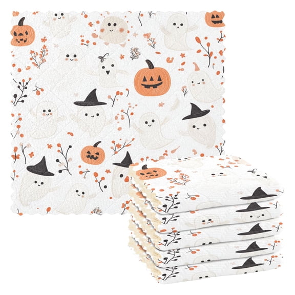 Yayeee 6 Pack Kitchen Dish Cloths for Washing Dishes Soft Absorbent Microfiber Towels, Ghost Design