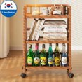 thumbnail image 2 of Estante de almacenamiento extraíble, estantes para verduras de cocina, muebles portátiles, carrito de mano, organizador de aperitivos, gabinete, olla caliente, estante multifuncional, 2 of 4