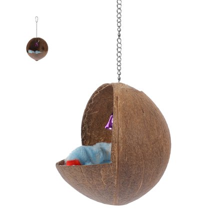 OUNONA Coconut Shell Parrot Nest Warm and Safe Bird Bed for Home Use Strong and Breathable
