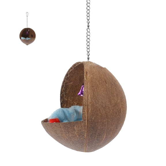 OUNONA Coconut Shell Parrot Nest Warm and Safe Bird Bed for Home Use Strong and Breathable