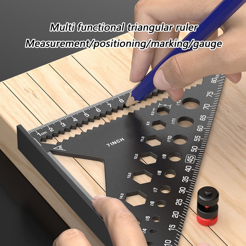 Magnetic Locking Clip 5M Steel Tape Measure Triangle Rulers Double Tool Holders