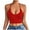 Red, variant on Timegard Camisole Tops for Women U Neck Low Cut Sleeveless Crop Tops Ribbed Slim Tank Tops Summer Fashion