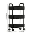 thumbnail image 3 of PPgejGEK Kitchen Storage Cart 4 Layer Black with Armrests 83x31x21cm 32.7x12.2x8.3in with Wheels Hooks Stickers Bathroom Toilet Toiletries Organizer Rolling Cart, 3 of 6