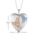thumbnail image 6 of Sterling Silver Double Butterfly Heart Shape Locket Pendant, 6 of 7