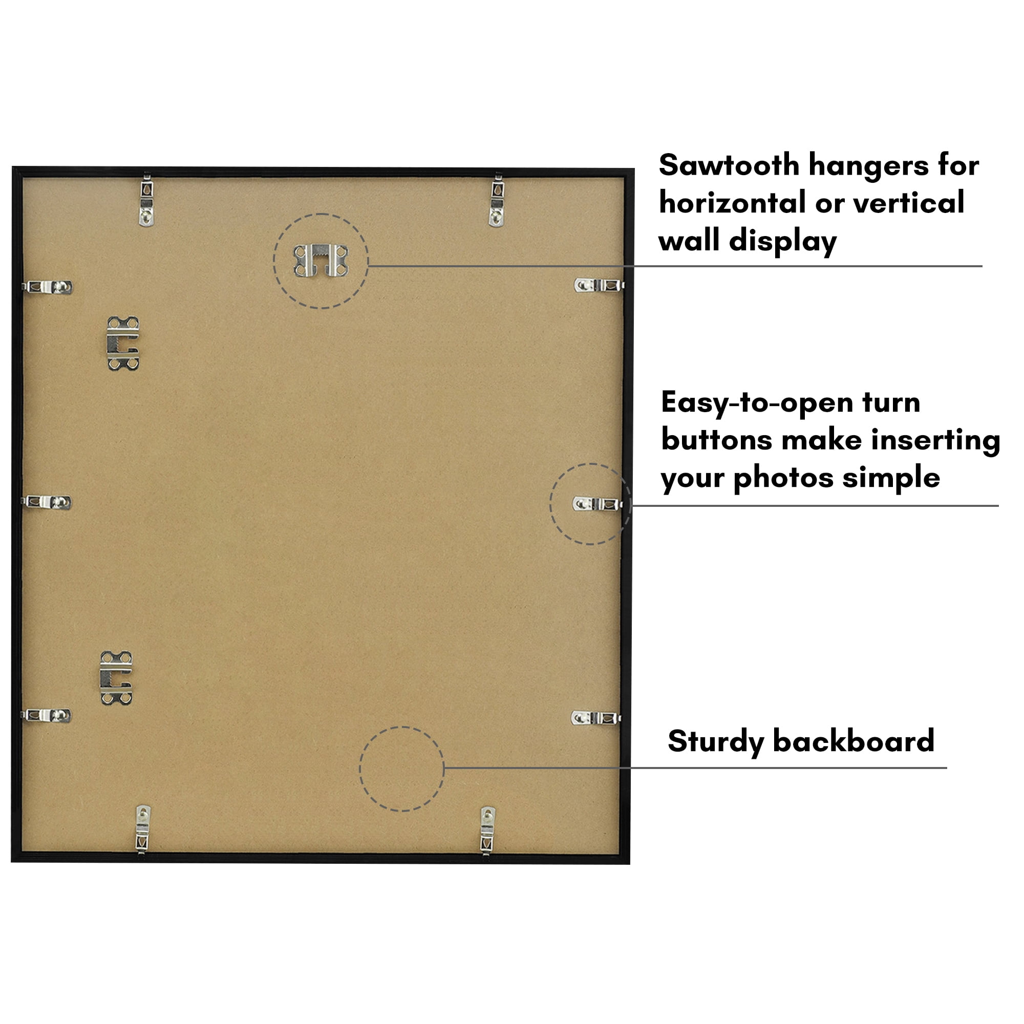 Americanflat 18x20 Picture Frame with Polished Plexiglass Streamline Collection Thin Border Wall - Black