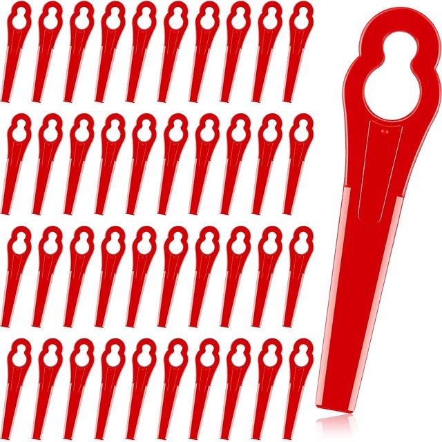 60 uds. Cuchillas cortadoras de césped de plástico, cortadora de césped de jardín, cuchillas de plástico de repuesto (rojo) Banban Kuyhfg Bienvenido a Kuyhfg