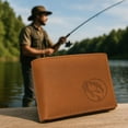 thumbnail image 2 of MARSHAL Genuine Leather RFID Blocking Bass Fish Wallet for Men  Bifold & Trifold Fishing Wallets with Debossing Design Bifold Brown, 2 of 8