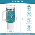 thumbnail image 3 of SKYSONIC Insulated Tumblers with Lids and Straws Handles 40oz Water Bottle Teal Gold Texture Geometric Travel Mug Reusable Stainless Steel Thermos Vacuum, 3 of 7