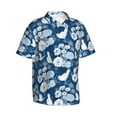 thumbnail image 2 of Fotbe Rose Flowers Hawaiian Shirt for Men Unisex Summer Beach Casual Short Sleeve Cotton Linen Button Down Shirts-Small, 2 of 9
