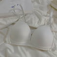 thumbnail image 5 of VONCOS Seamless Ribbed Push-Up Plunge Bra for Women - Wireless Comfort T-Shirt Bra with Adjustable Straps, White, 1-Pack,Size L, 5 of 5