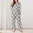 thumbnail image 2 of Lsque Ski Goggles Moose Music Picture Pattern Long Sleeve Pajama Set for Women - Soft 2-Piece Sleepwear and Loungewear Set with Pockets, Comfy Nightwear-Medium, 2 of 7