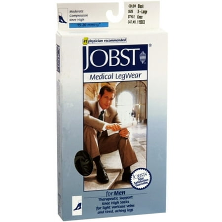 Jobst Supportwear - JOBST SupportWear Knee High Socks 15-20 mmHg Men's Black X-Large 1 Pair (Pack of 3)
