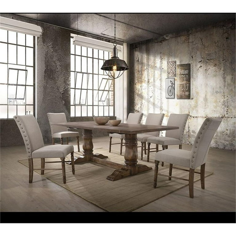 Acme Furniture Leventis Dining Table, Weathered Oak (1Set