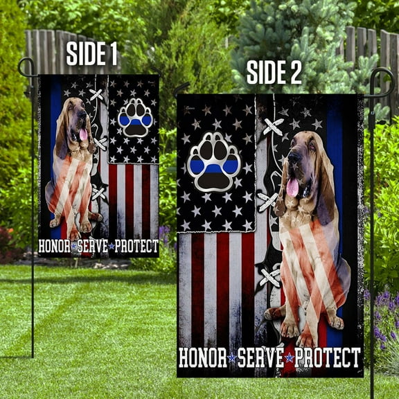 FLAGWIX American Flag - Bloodhound Flag Honor Serve Protect LHA1991F - Garden Flag (11.5" x 17.5")