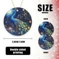 thumbnail image 2 of Funny Christmas Ornament,Regal Majestic Peacock Animal Picture,Xmas Round Ceramic Pendant, 2 of 6
