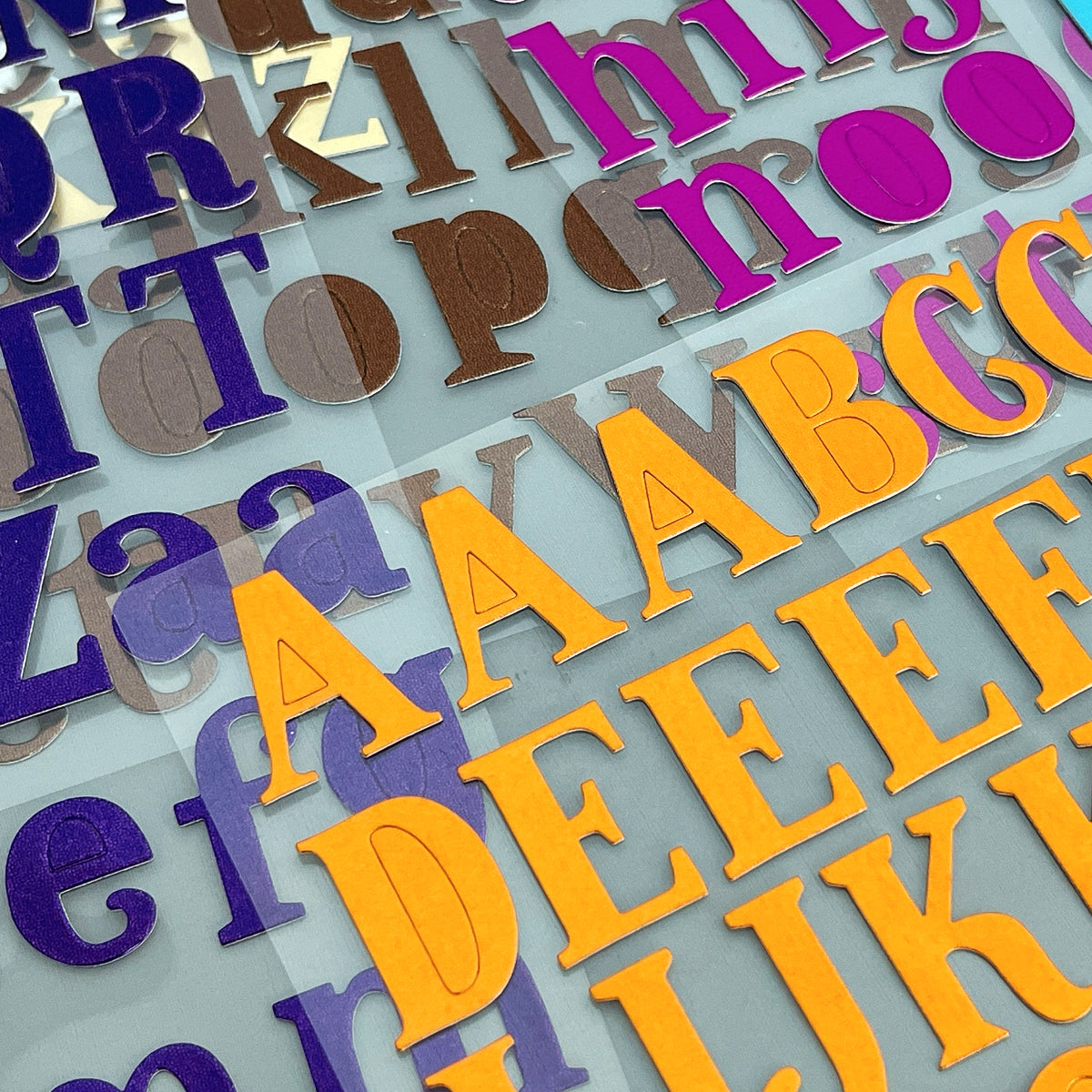 Wrapables Metallic Alphabet Letters and Numbers Adhesive Stickers for Scrapbooking, Stationery, Arts & Crafts Projects, Decals and Signage (12 Sheets)