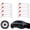 White, variant on 4 Counts/Set Car Wheel Hub Decals for 4 Tires, 3D Reflective Automotive Tire Emblem Car Decor Accessories, for All Vehicles(Red)