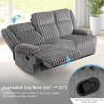 thumbnail image 5 of Reclining Loveseat Recliner Sofa Couch 3-Seater, Double Manual Recliner with Flipped Middle Seatback, Storage Pocket, Cup Holders, Hidden Charging Ports, for Living Room, 5 of 8