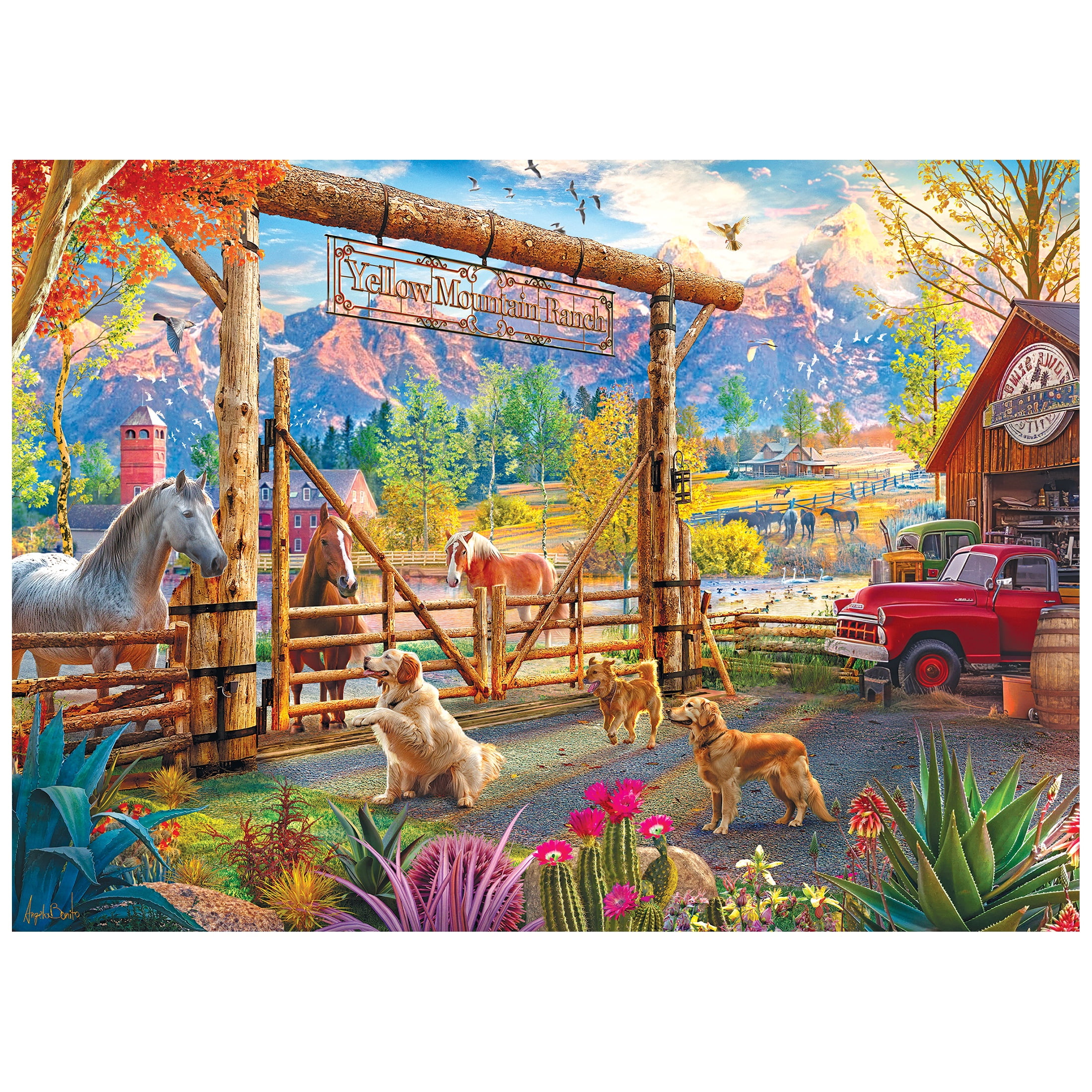 RoseArt Colorluxe 1000-Piece Sunset at the Farm Adult Interlocking