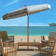 thumbnail image 3 of SAFAVIEH Copen 6.5' Beach Patio Umbrella, White/Light Blue, 3 of 6