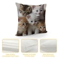 thumbnail image 4 of Shangniulu Cute Cats Decorative Throw Pillow Cover Case, Kittens Family Cats Short Plush Outdoor Pillow Cases Square Standard Cushion Cover for Sofa Couch Bed Car, 4 of 5