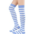 thumbnail image 2 of Womens Stripes Thin Tube Socks, Thigh High Tights Over Knee Socks, Casual Knee High Stockings, 2 of 6