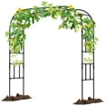 thumbnail image 2 of NAIZEA Garden Arch Trellis for Climbing Plants, 79'' L x 87'' H Large Garden Arch Arbor Trellis for Climbing Plants Outdoor - Garden Arch for Lawn, Party, Ceremony Wedding Decoration, Black, 2 of 13