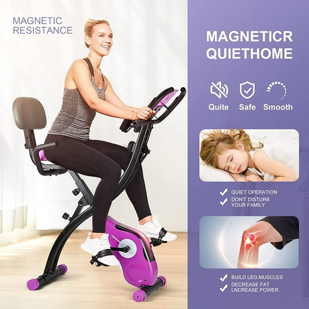 Folding exercise bike with resistance bands sale
