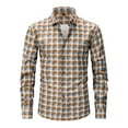 thumbnail image 2 of LNWUY Men's Long Sleeve Casual Stretch Button Down Plaid Dress Shirts Business Casual Collared Work Dress Shirts Blue M, 2 of 5