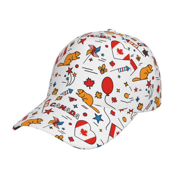 Balery Canada Day Gorra de béisbol de tamaño ajustable para correr, entrenar y actividades al aire libre. Gorra de papá para todas las estaciones.
