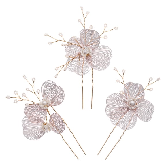 Amosfun 3Pcs Hair Forks for Wedding Multi Color Decorative Hair Accessories with Classic Design