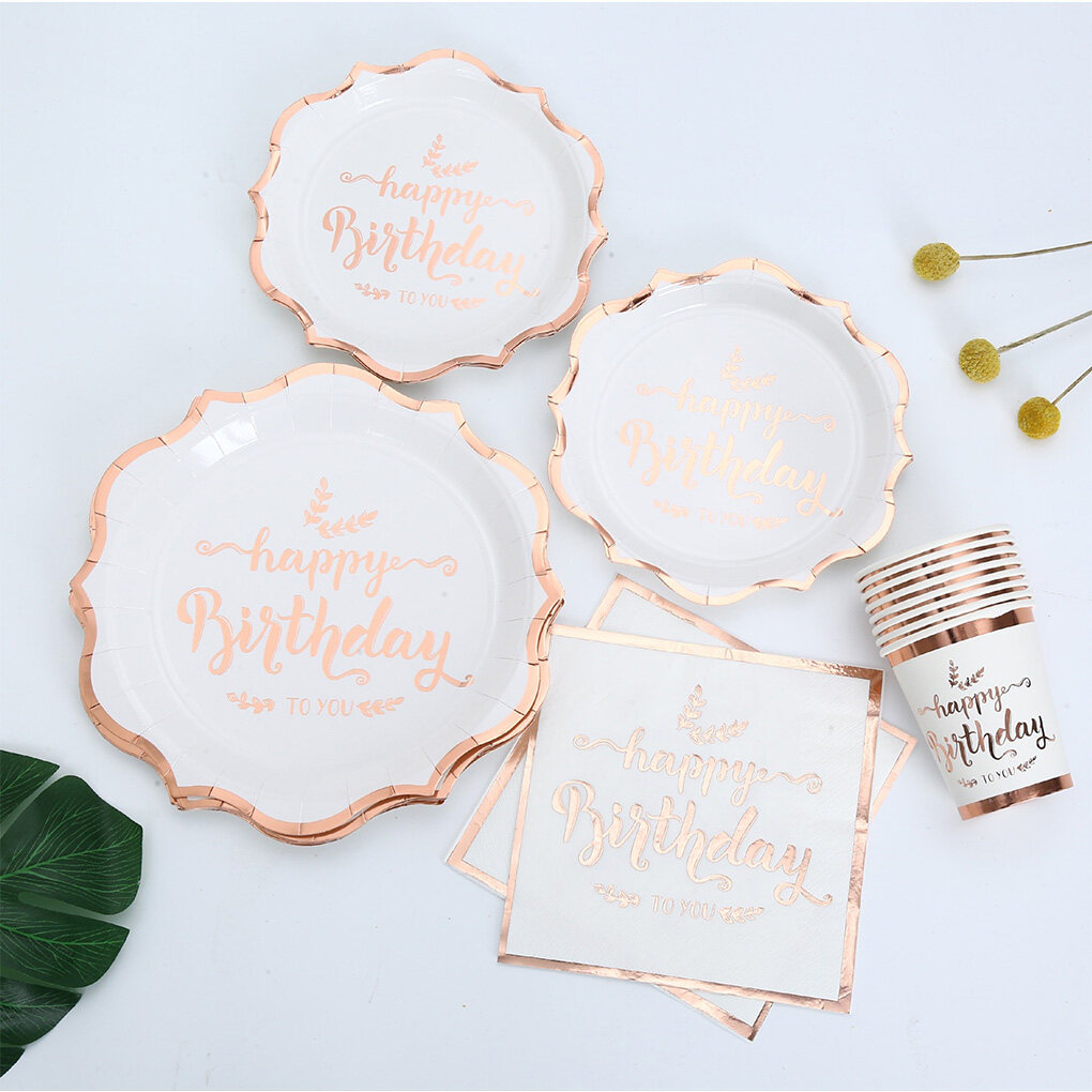 Lot De 64 Pièces Vaisselle Fête Verte - Assiettes, Serviettes, Gobelets Pour 16 Personnes
