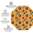 thumbnail image 3 of Honeii Beautiful Bohemian Sunflower print Leather Coaster Set of 4, ideal for safeguarding your furniture from drinks spills and effortless cleanup-Octagon, 3 of 6