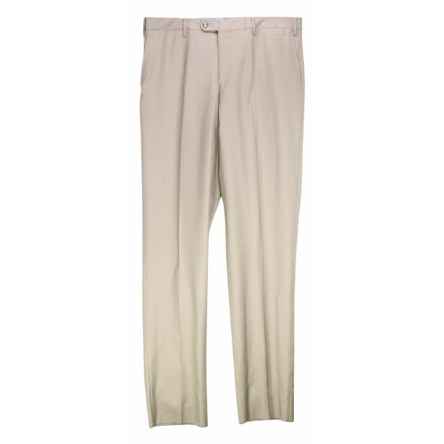 Vigano Men's Olive Wool Dress Pant - 38 Inches