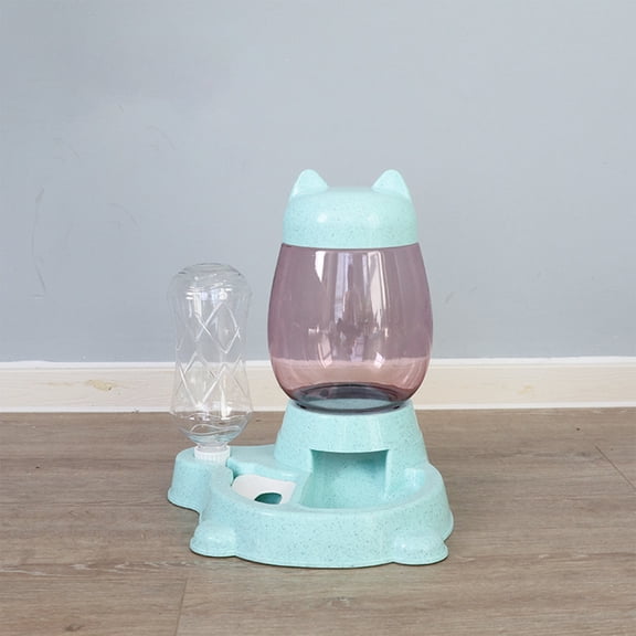 2-in-1 Automatic Pet Feeder & Water Dispenser, Cat Ear Design Food Grade Pet Bowl, Anti-Overflow Gravity Feeding Station for Small Dogs & Cats, Detachable Easy-to-Clean Pet Supplies