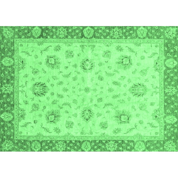 Ahgly Company Indoor Rectangle Oriental Emerald Green Traditional Area Rugs, 3' x 5'
