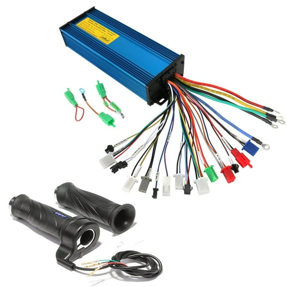 36V 42V 48V 52V 60V 64V 72V 84V 1000W-2200W 40A Brushless DC Motor Speed Controller & Throttle Grips for Electric Bicycle E-Bike Scooter Go Kart ATV Quad Buggy Tricycle Drift Trike Mini Bike