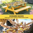 thumbnail image 6 of Sunflowers Table Cloths for 5 Foot Rectangle Tables, Yellow Flowers Butterfly Farmhouse Black Plaid Patio Waterproof Elastic Fitted Tablecloths, Washable Rectangular Table Cover for Camping, 6 of 8