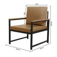 thumbnail image 4 of PVC Leather Accent Arm Chair, Living Room Chair with thick Padded Backrest, Metal Frame Reading Room with Non-slip Adsorption Feet for Lounge, living Room, Office or Reception Area, Camel, 4 of 8