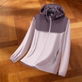 thumbnail image 4 of Tqyyweavej Women's Plus UPF 50+ Lightweight Athletic Jacket Sun Protection Zip Up Hoodies Oversize Color Block Pocketed Shirts for Hiking, 4 of 6