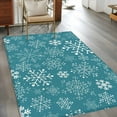thumbnail image 2 of Area Rugs for Living Room 4x6 Ft, Teal Snowflake Christmas Non Slip Area Rugs for Kitchen Bedroom Entryway, Xmas Winter Abstract Art Washable Carpet Runner Rug Floor Mats for Bedroom Home Decor, 2 of 9