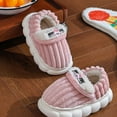 thumbnail image 4 of Dakaela Toddler Boys Girls House Shoes Memory Foam Kids Home Bedroom Slippers Corduroy Non Slip Fleece Winter Shoes Pink, 4 of 5