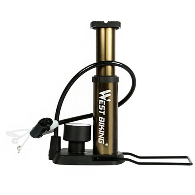 WEST BIKING Mini bomba de bicicleta 120PSI Aluminio MTB Bicicleta Neumático Inflador (Oro) Likrtyny paseo en bicicleta