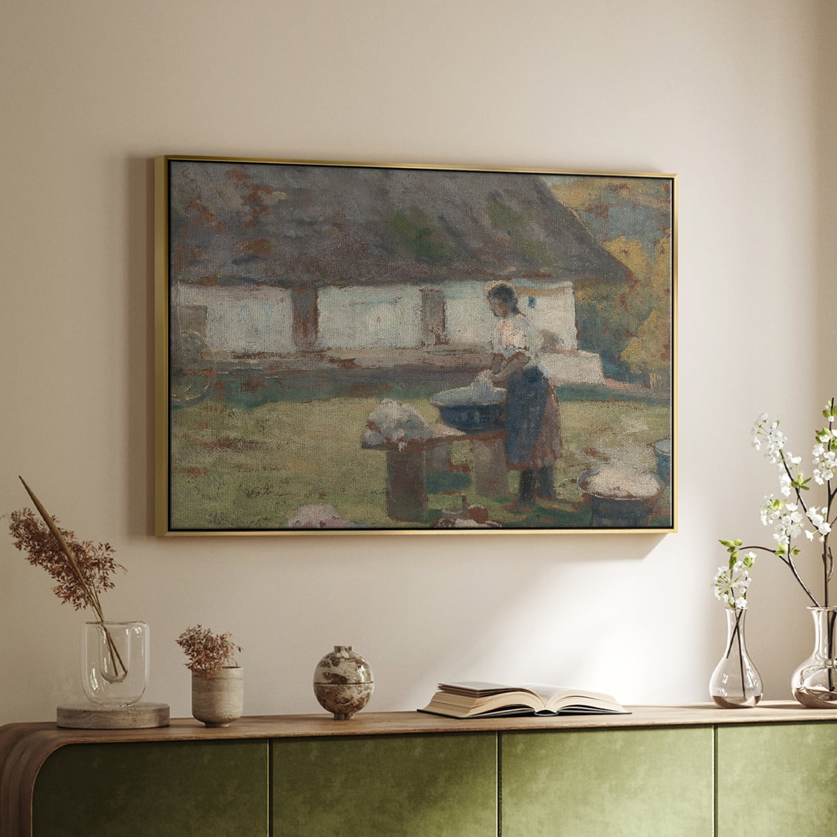 Vintage Landscape-CCCLXXV By Wexford Home Framed in Gold Wood Gallery Wrapped Canvas 17 in. x 25 in.