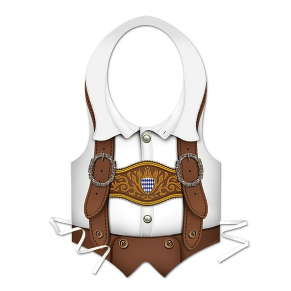 Party Central Club Pack of 48 White and Brown Oktoberfest Vest Men Adult Halloween Costume